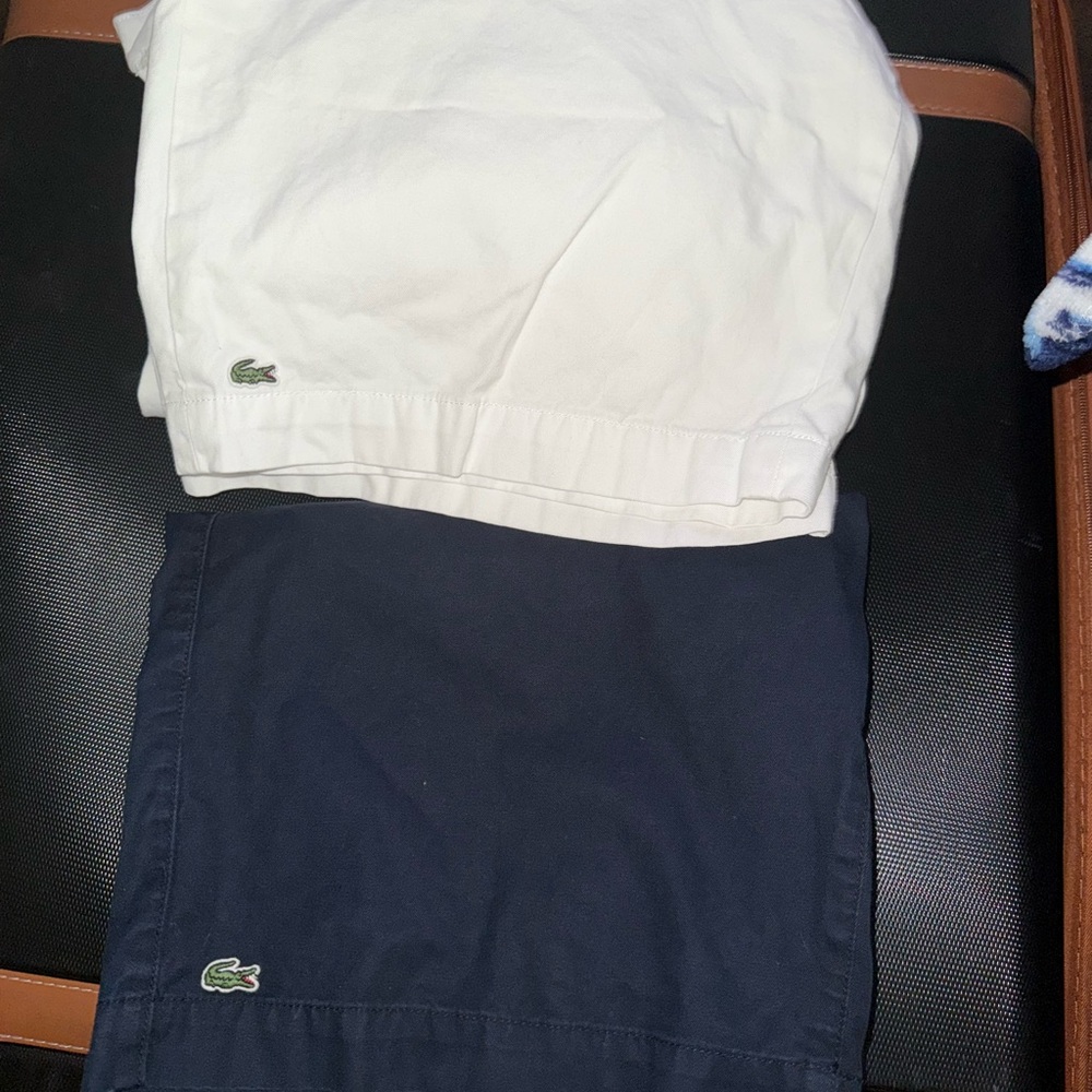 Lacoste White and Blue Shorts Duo